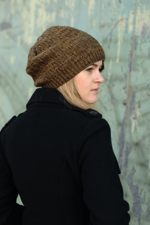 Woodland Slouch textured Hat knitting pattern