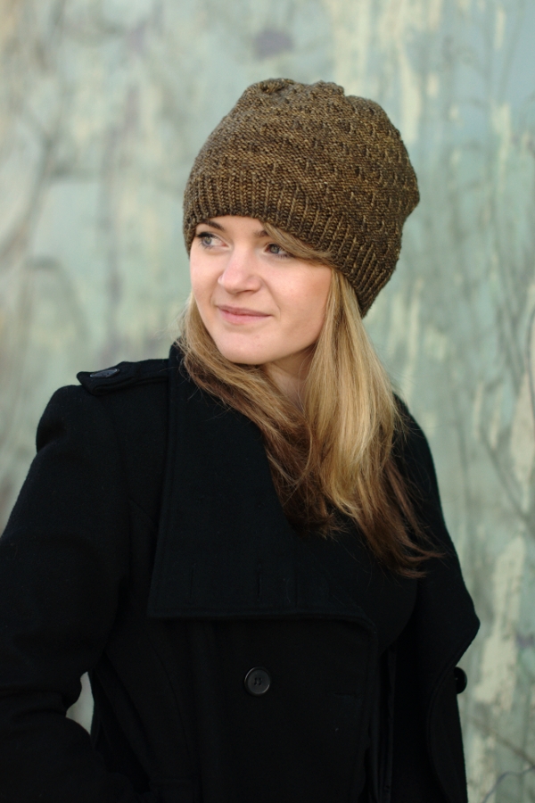 Woodland Slouch textured Hat knitting pattern