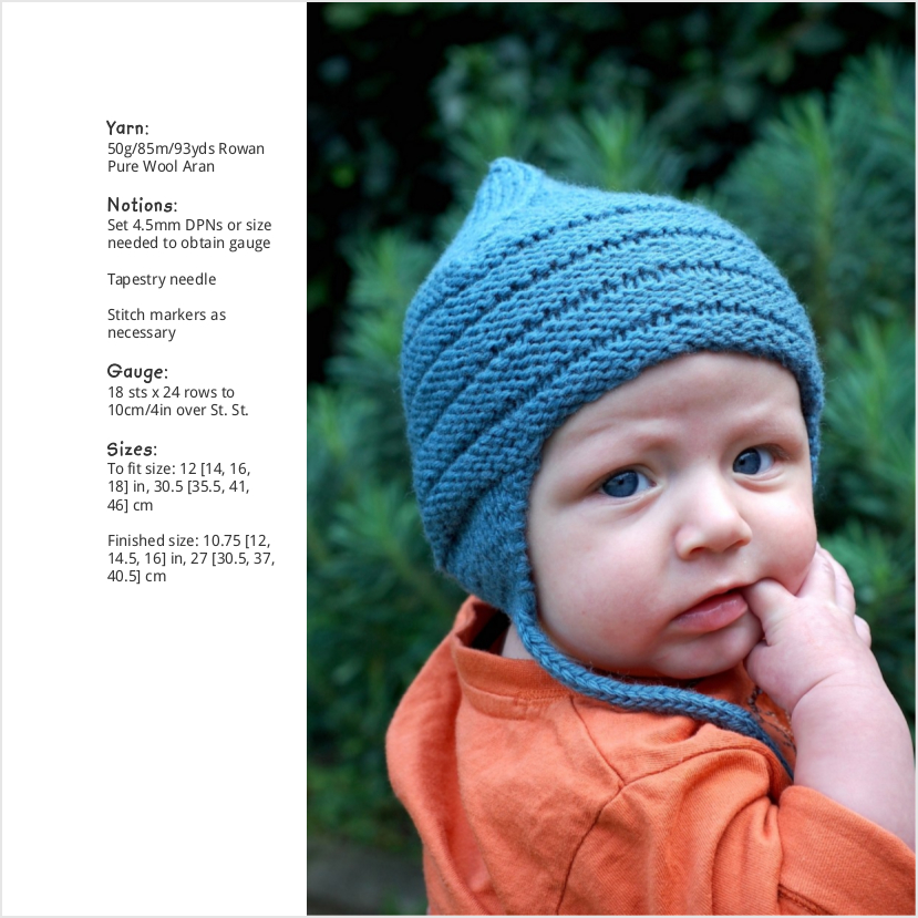 Buzzba pixie chullo Hat knitting pattern for babies and children