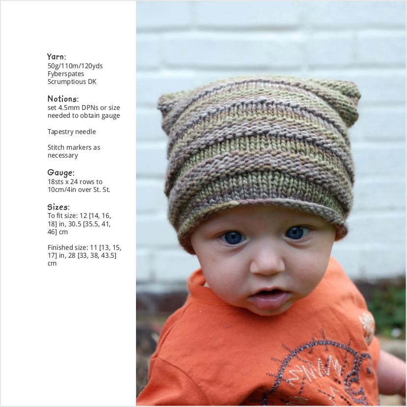 Tubey Hat knitting pattern for babies and children