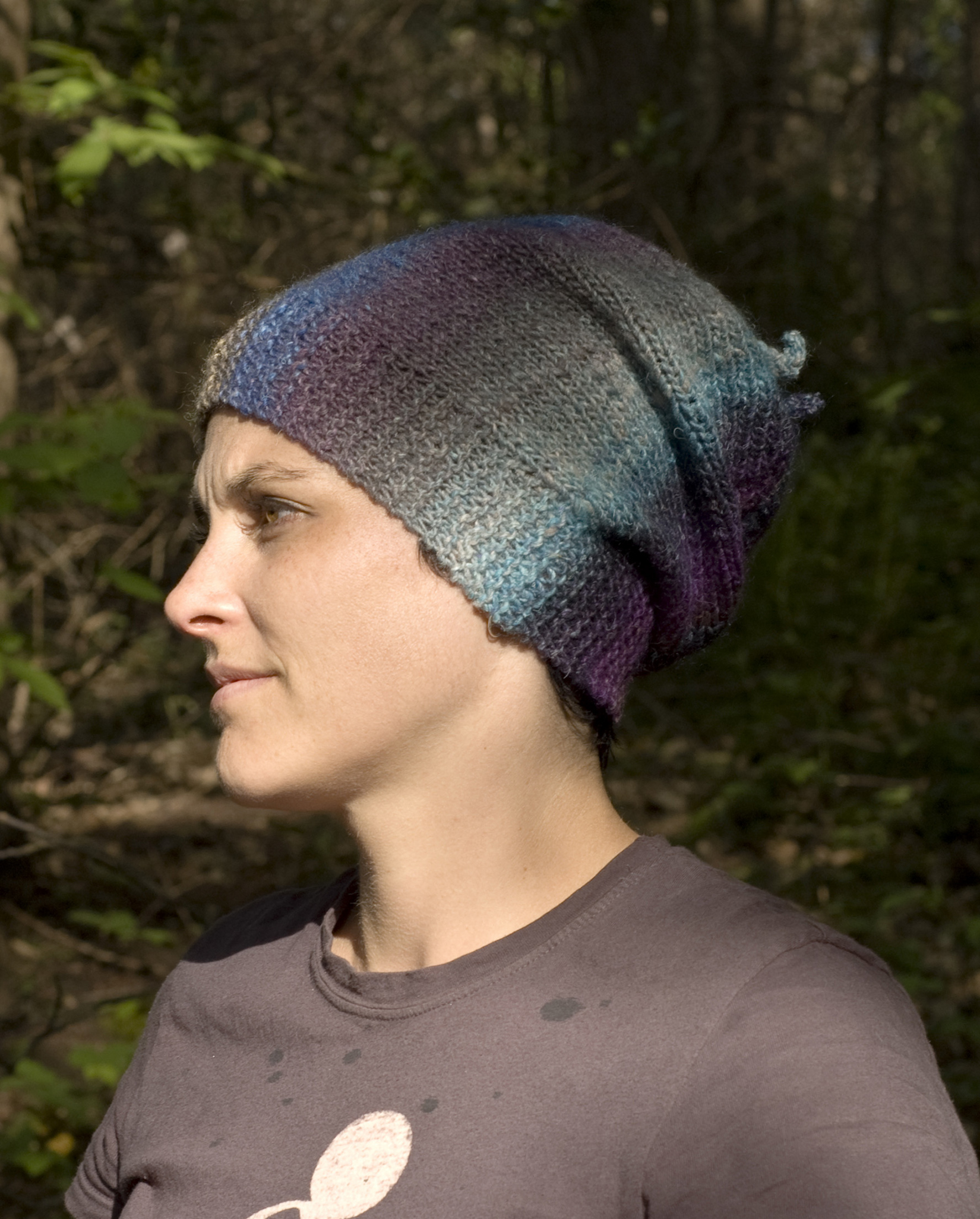 Abalone sideways knit slouchy Hat pattern