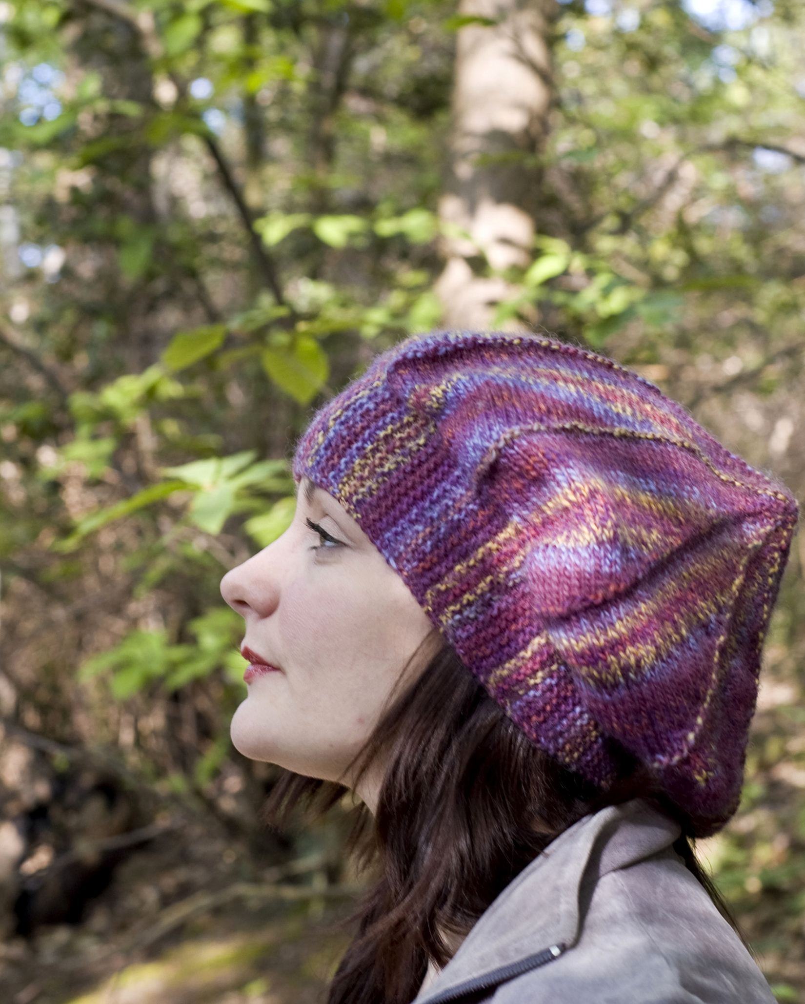 Guimauve sideways knit oriental beret pattern