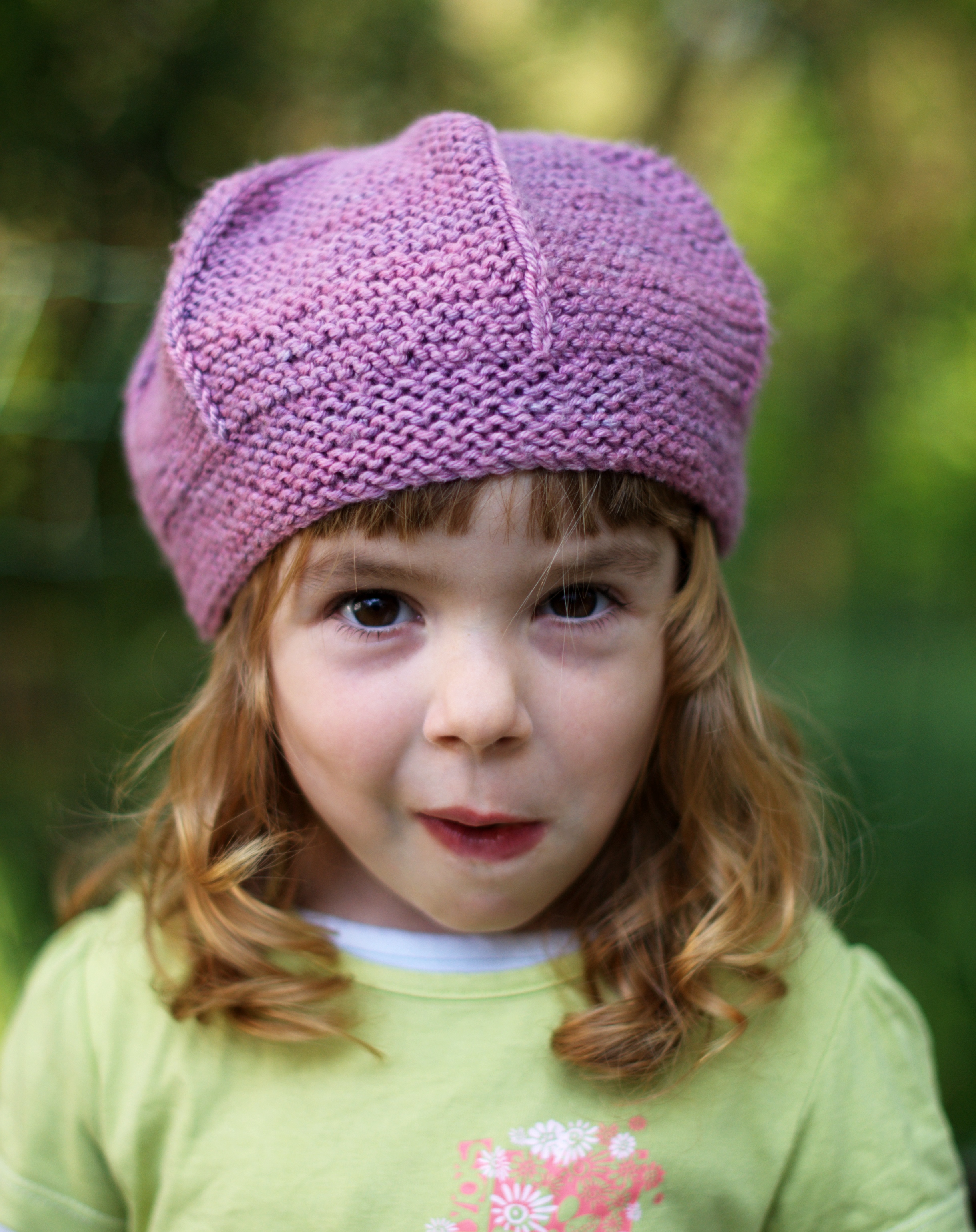 Queenie childs garter stitch beret knitting pattern