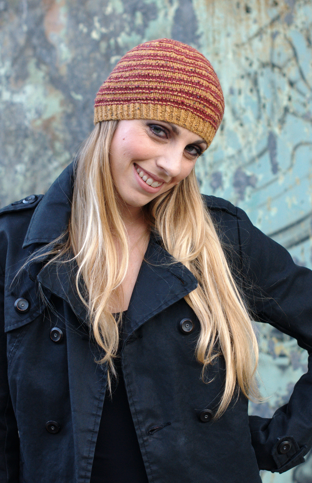 Striato beanie and slouchy striped Hat knitting pattern