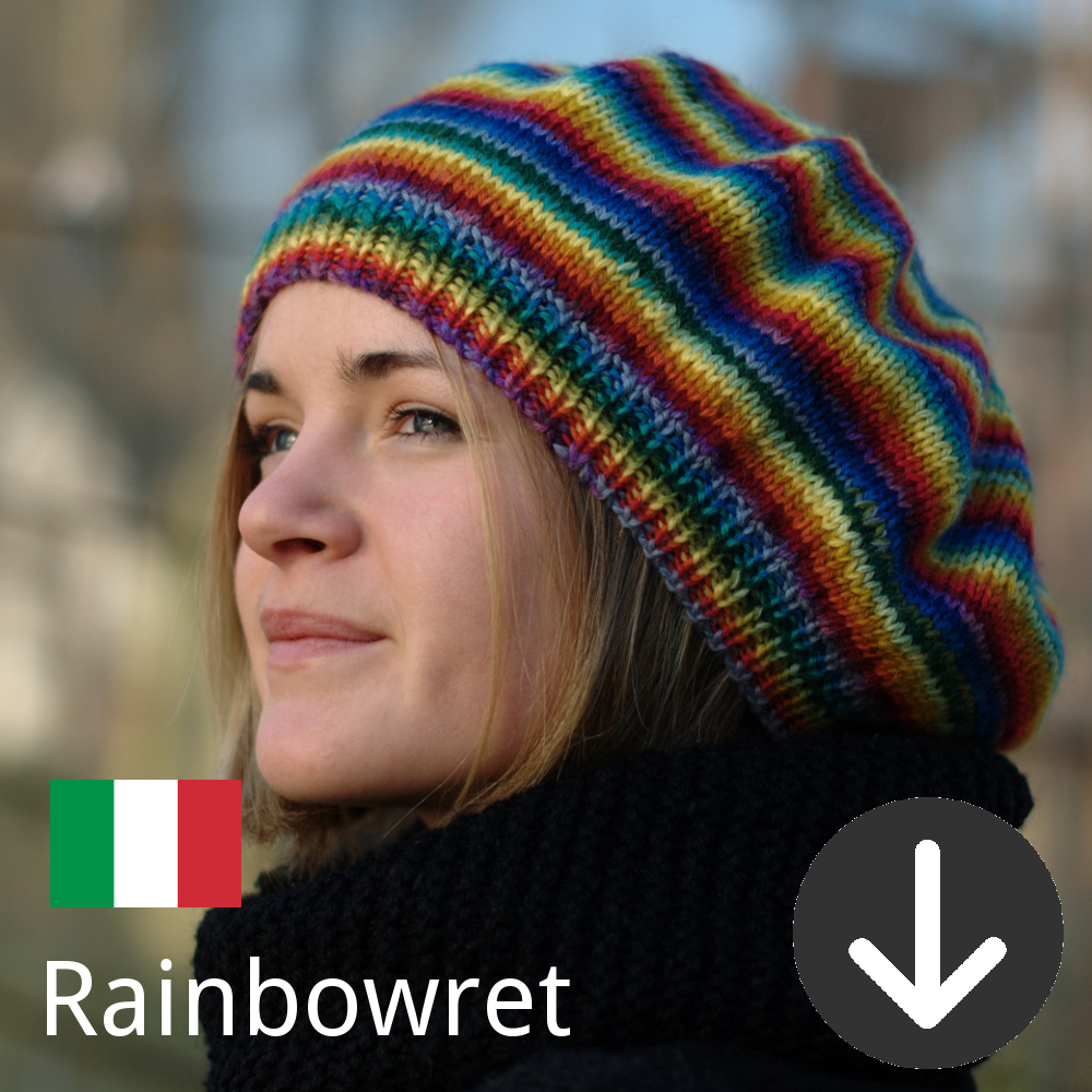 free kniotting pattern for the Rainbowret knitting pattern in Italian