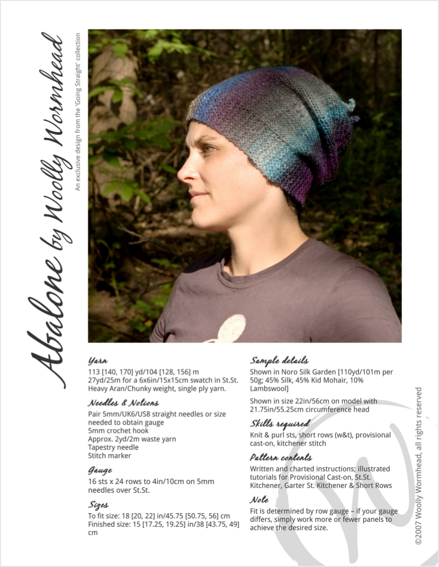Abalone slouchy Hat pattern