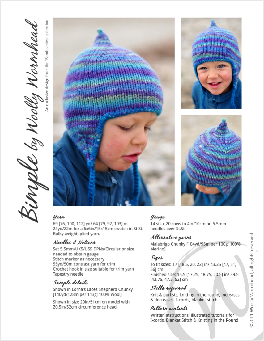 Bimple pixie chullo Hat knitting pattern