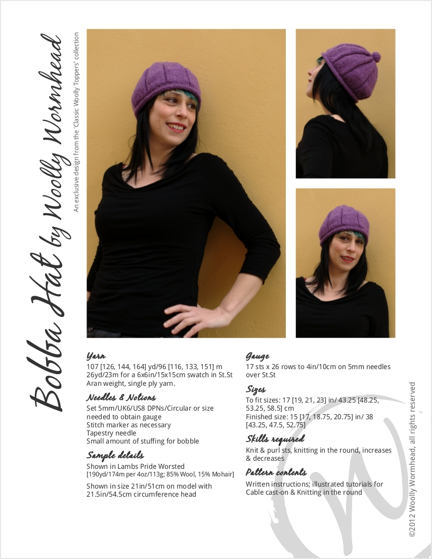 Bobba Hat knitting pattern