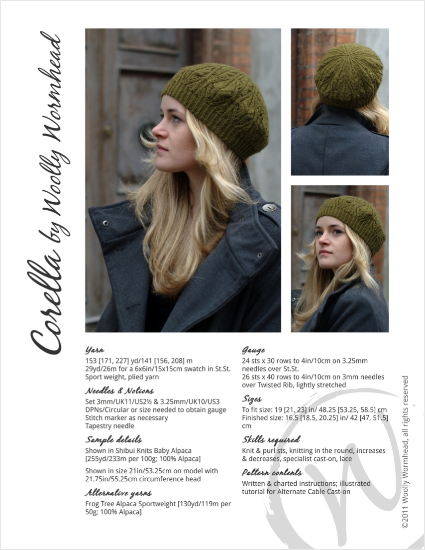 Corella tam knitting pattern