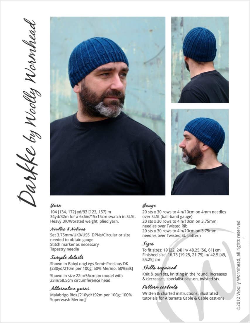 Darkke beanie knitting pattern