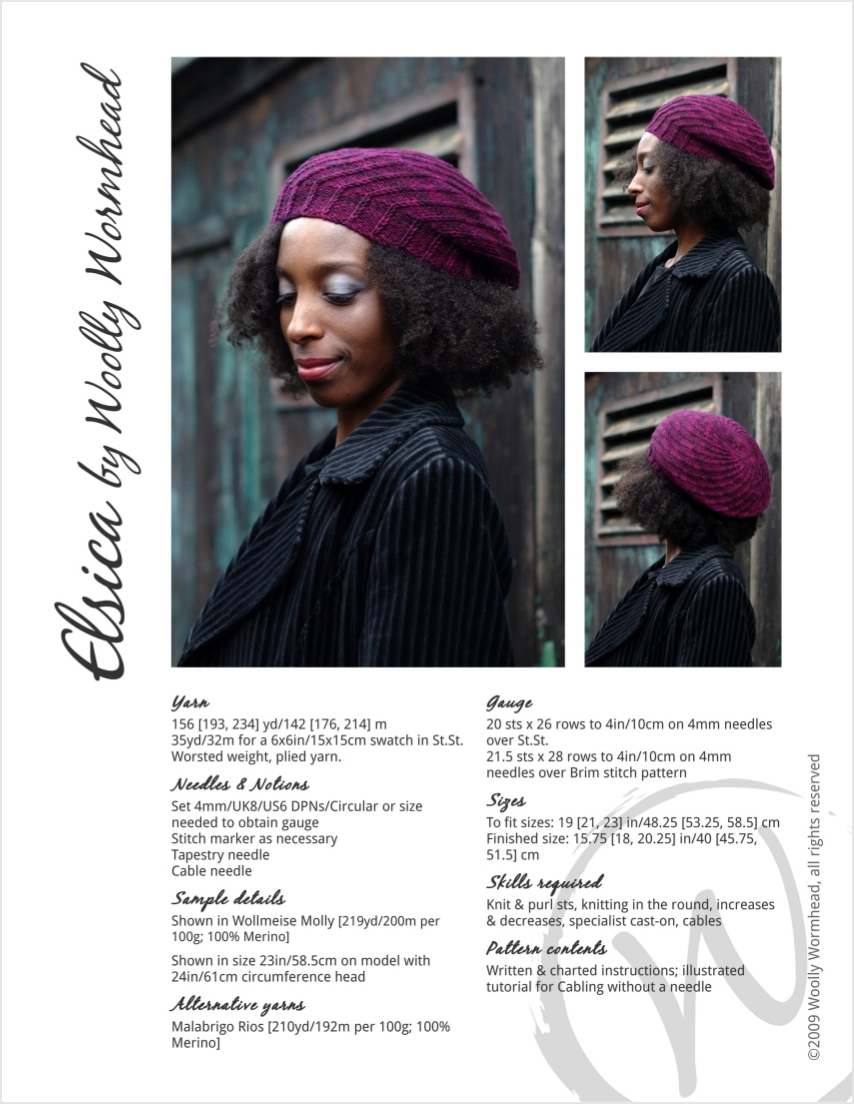 Elsica spiral beret knitting pattern