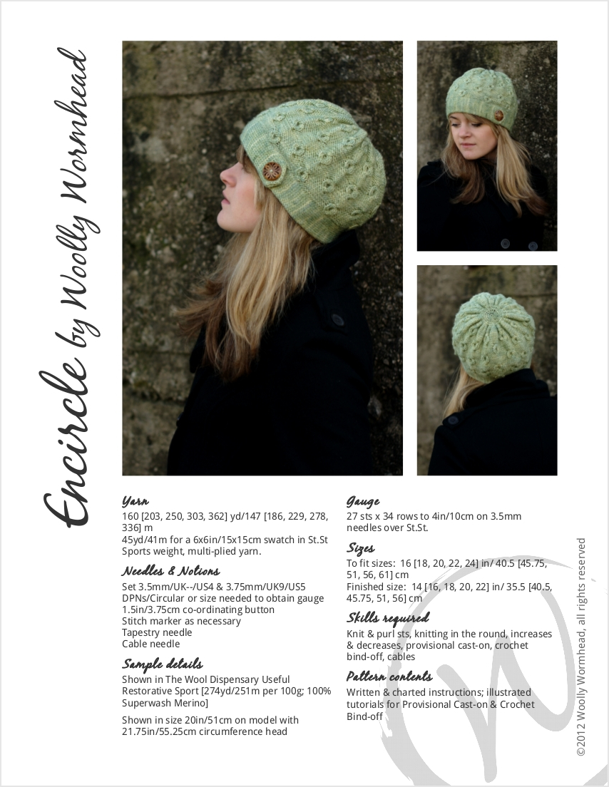 Encircle cloche Hat knitting pattern