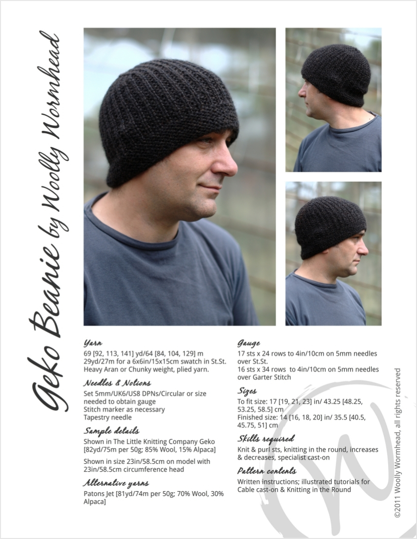 Geko Beanie knitting pattern