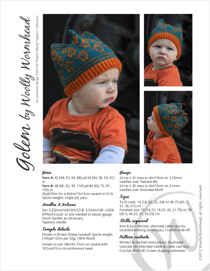 Golem fairisle Hat knitting pattern