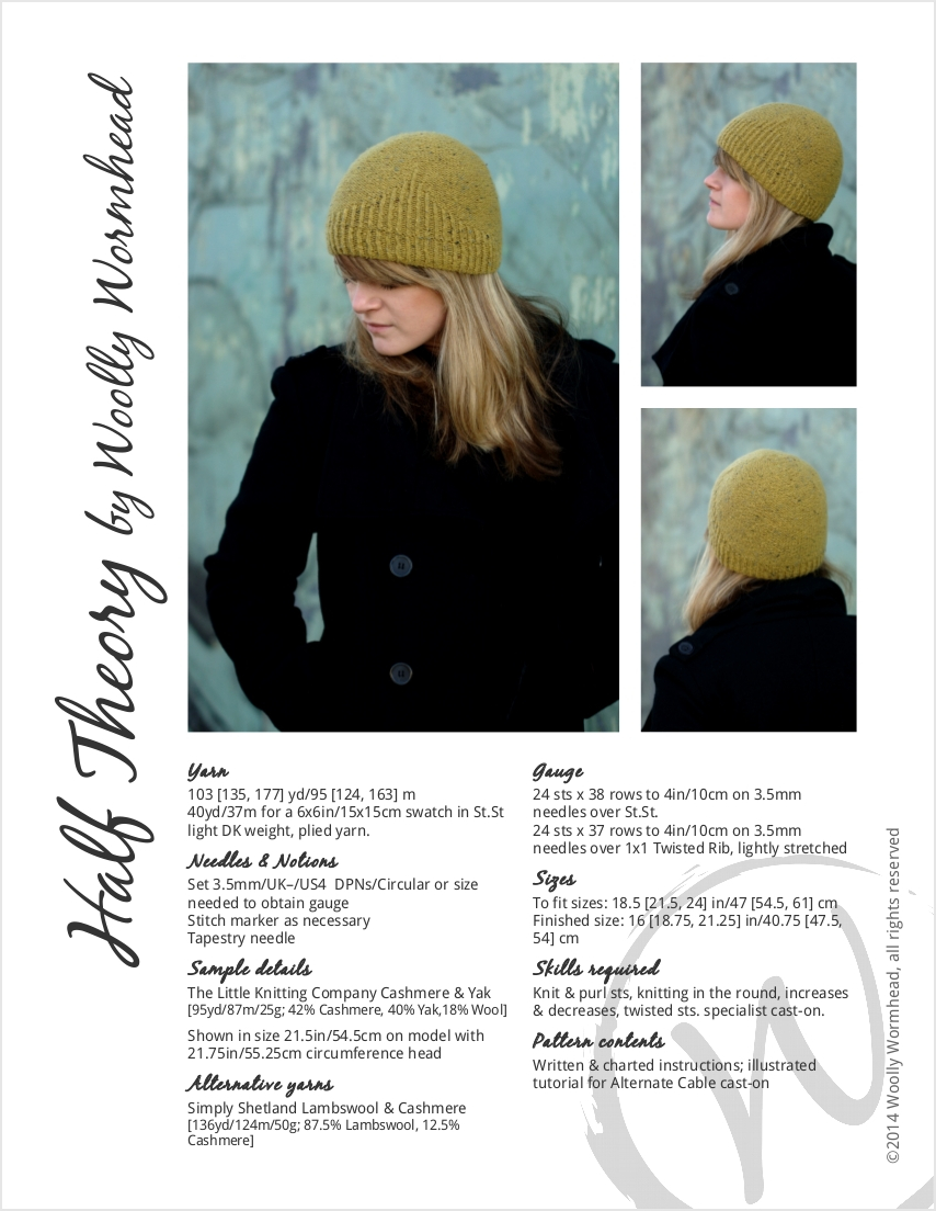 Half Theory beanie knitting pattern