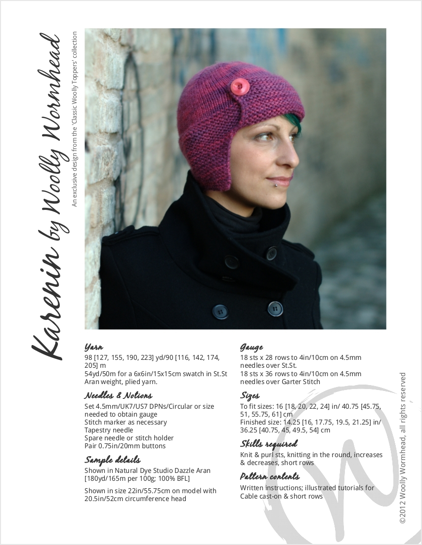 Karenin aviator Hat knitting pattern