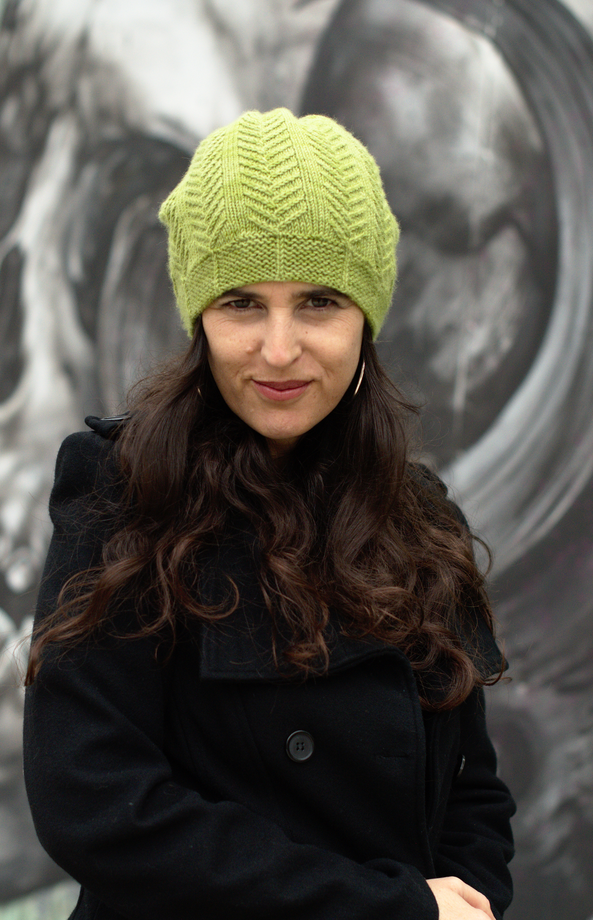 Pinua slouchy textured Hat knitting pattern