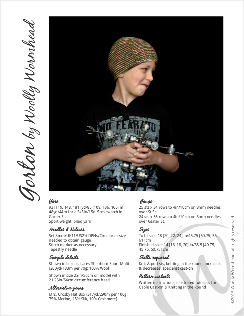 Gorton beanie knitting pattern