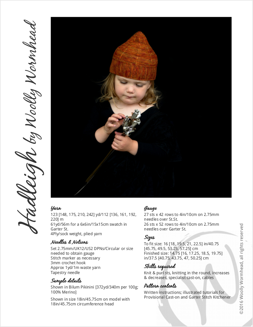 Hadleigh pixie Hat knitting pattern