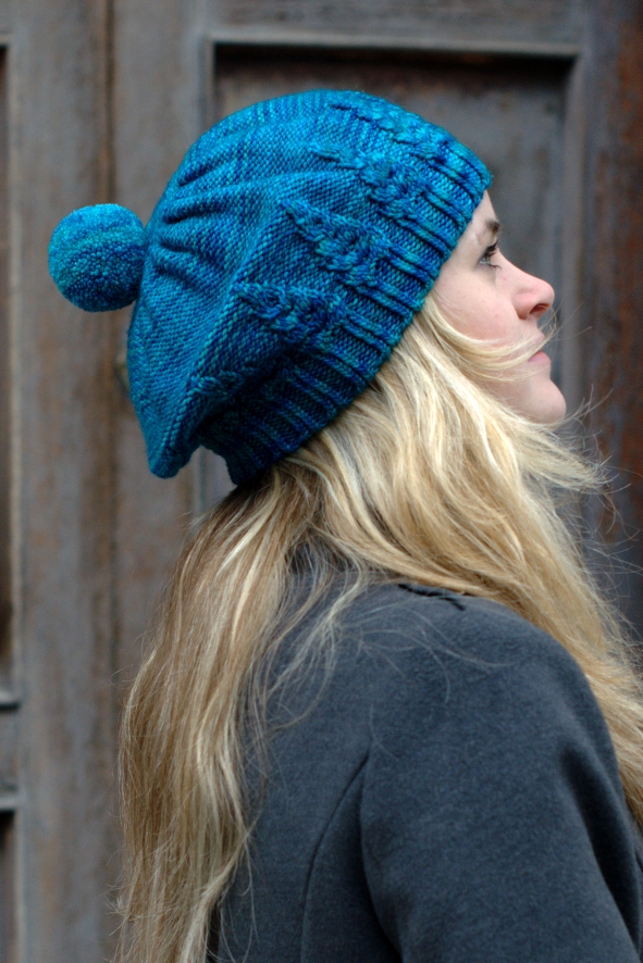 Armley Beret hand knitting pattern for DK weight yarn