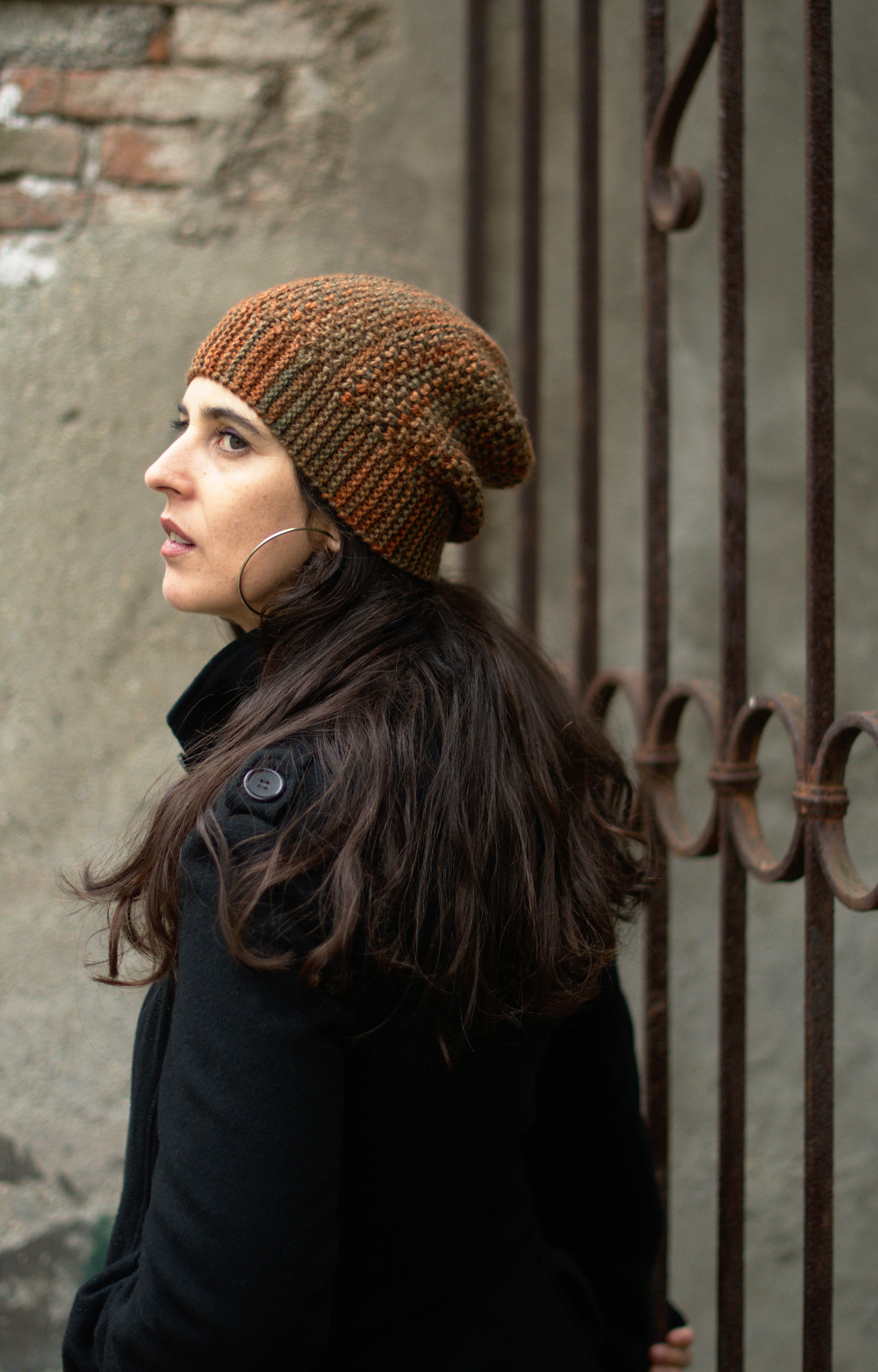 Muratura sideways knit slouchy Hat knitting pattern