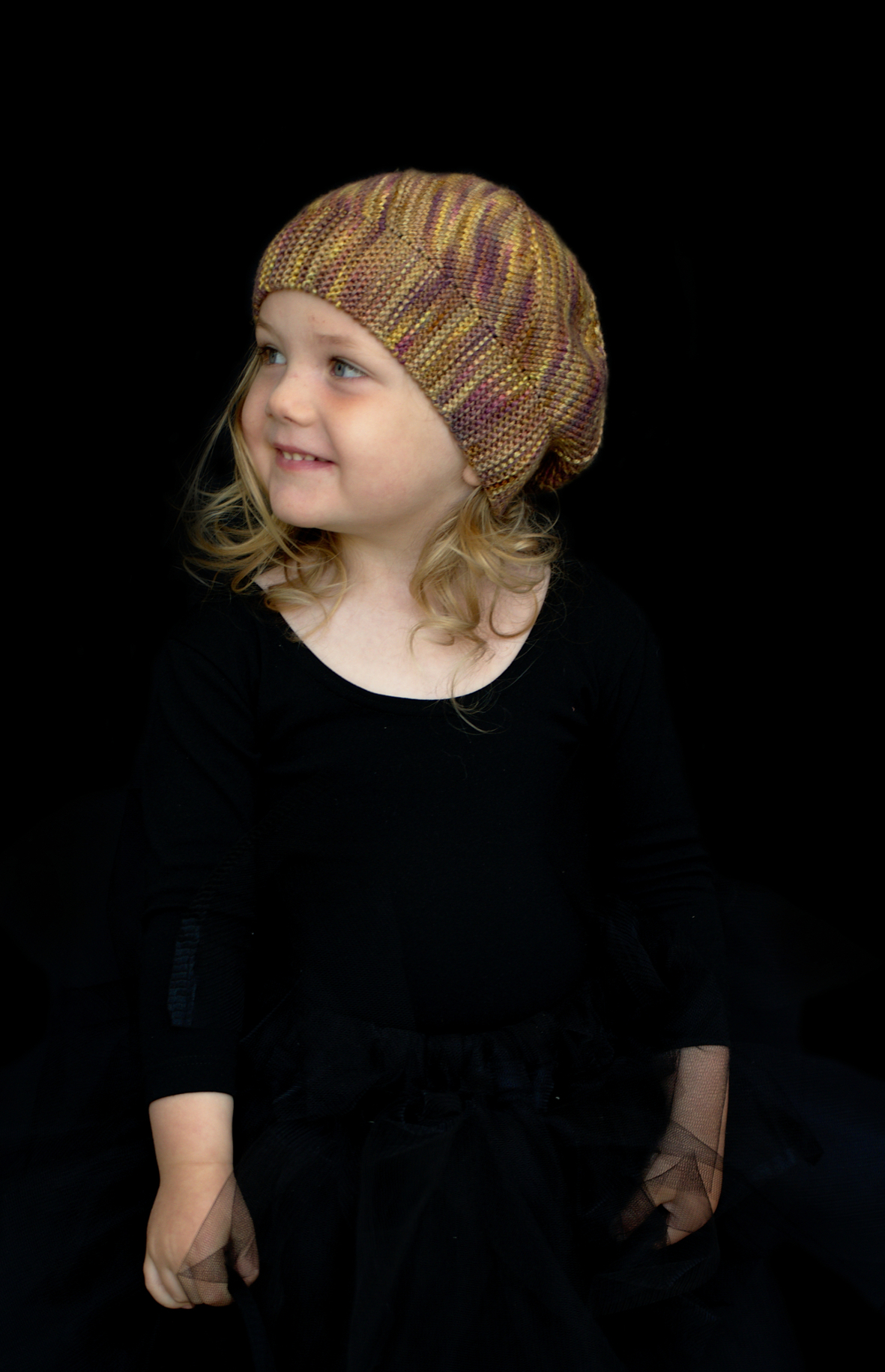 Modbury bias sideways knit slouchy Hat pattern