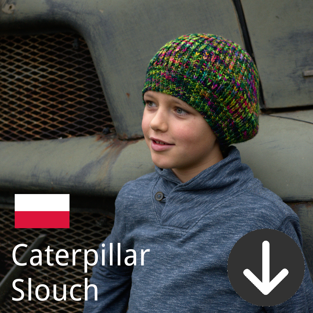 Polish translation for free Caterpiller Slouch Hat pattern