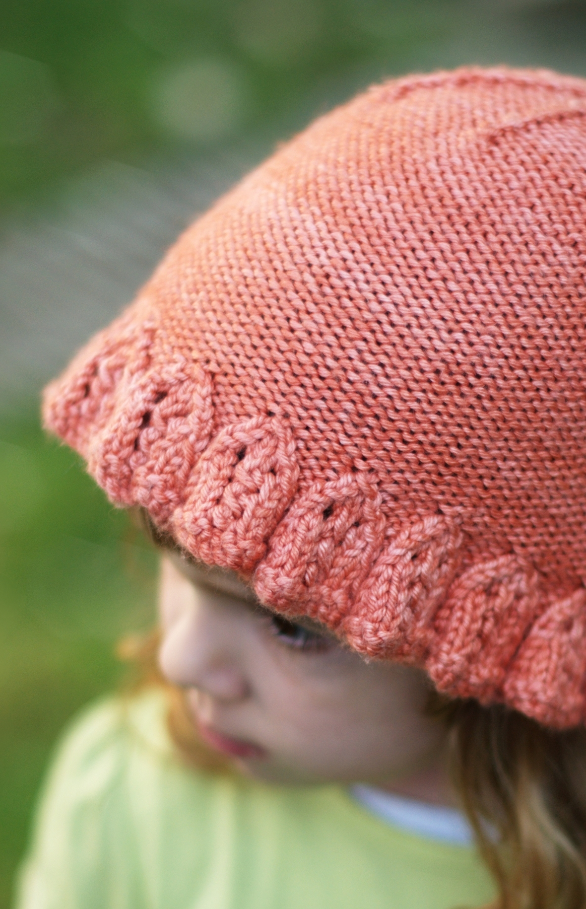 Emilia knit Hat with lace brim knitting pattern
