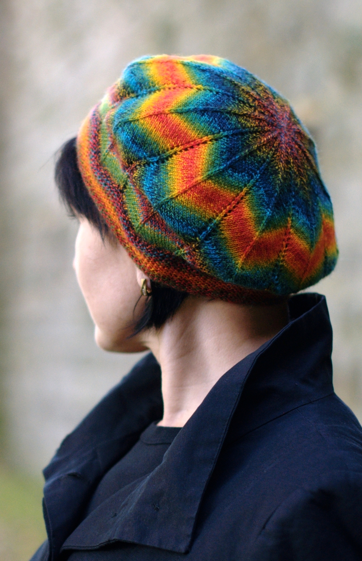 Symetrie lace chevron beret knitting pattern