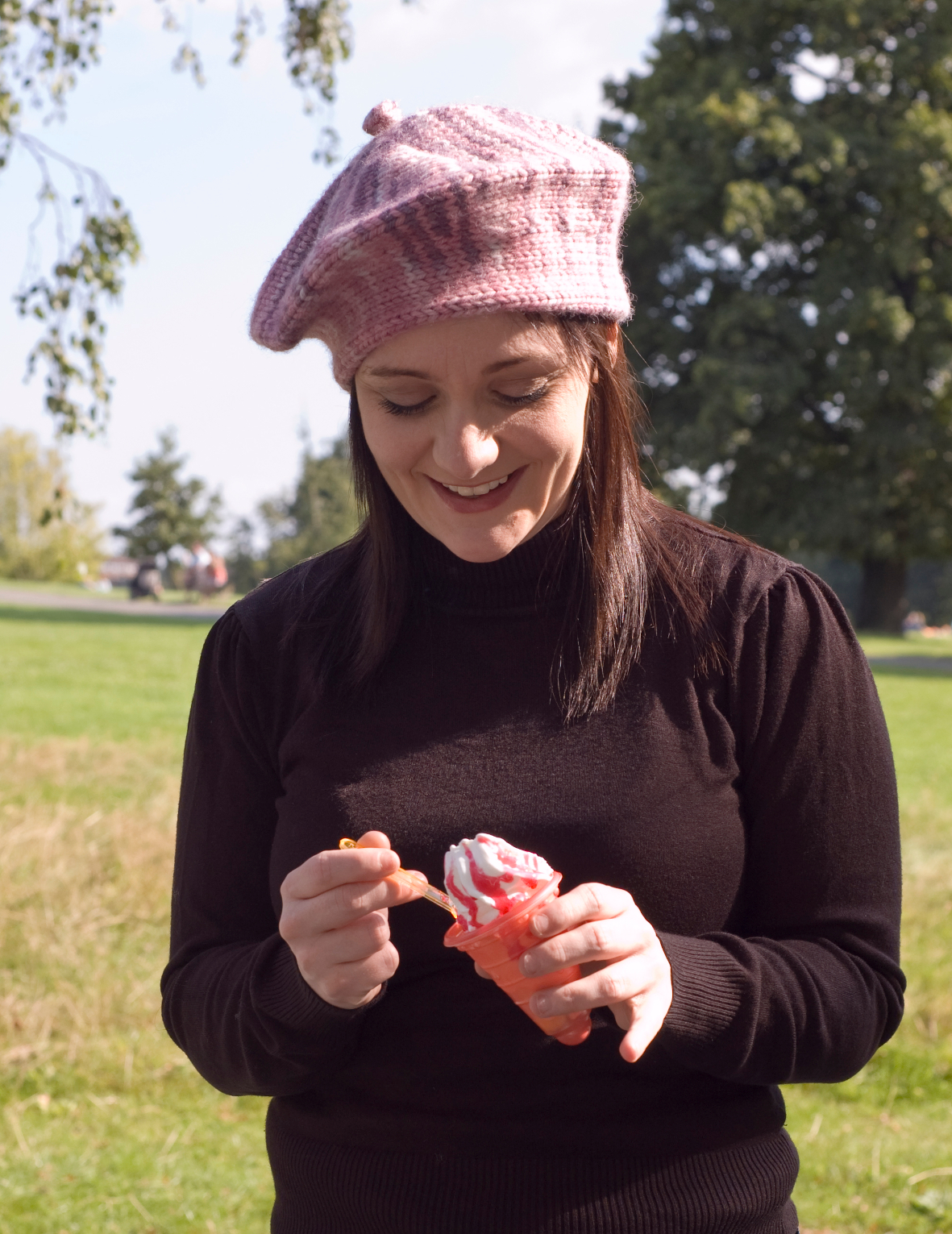 Candy Pi sideways knit beret knitting pattern