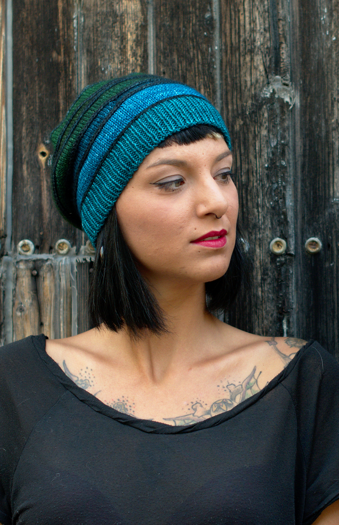 Contoura hand knitted Hat pattern featuring short rows