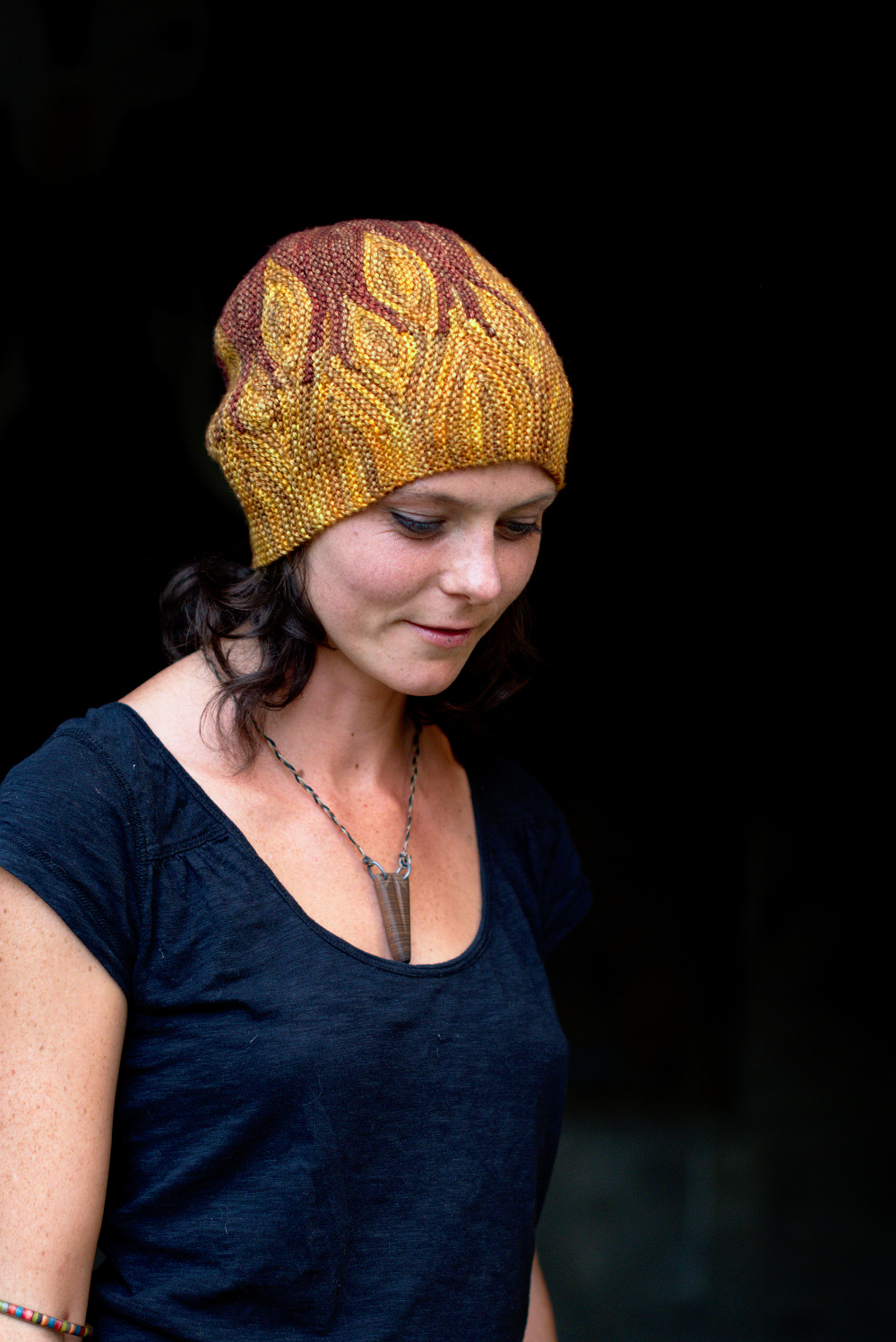 Azula sideways knit short row colourwork hand knitted Hat pattern