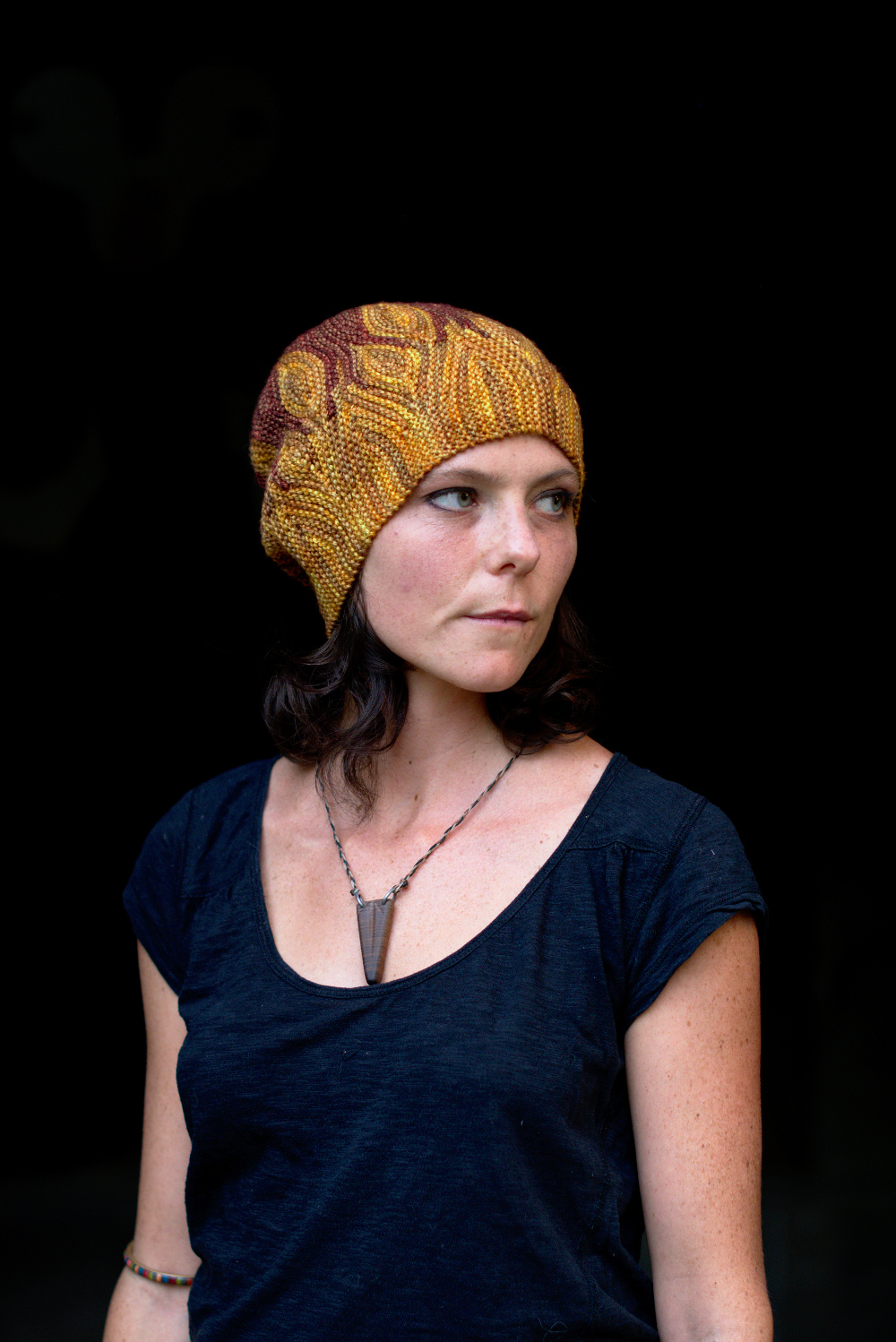 Azula sideways knit short row colourwork hand knitted Hat pattern