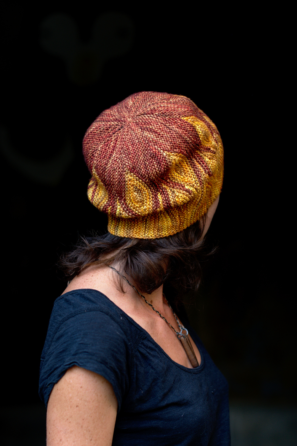 Azula sideways knit short row colourwork hand knitted Hat pattern