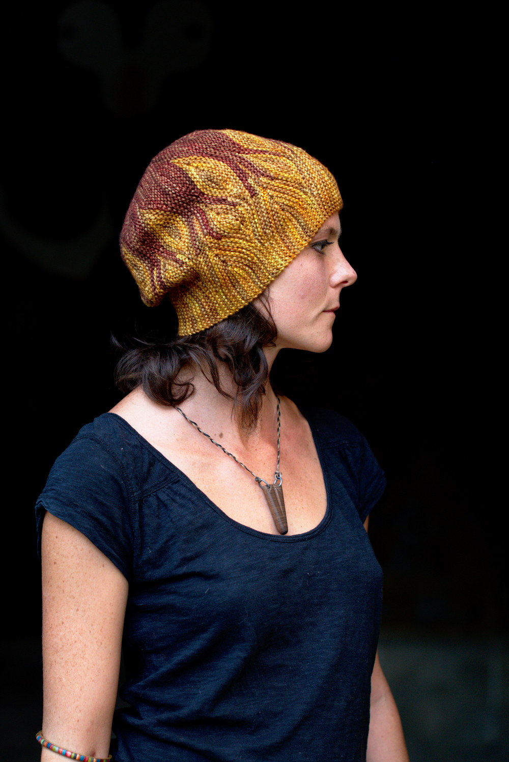 Azula sideways knit short row colourwork hand knitted Hat pattern