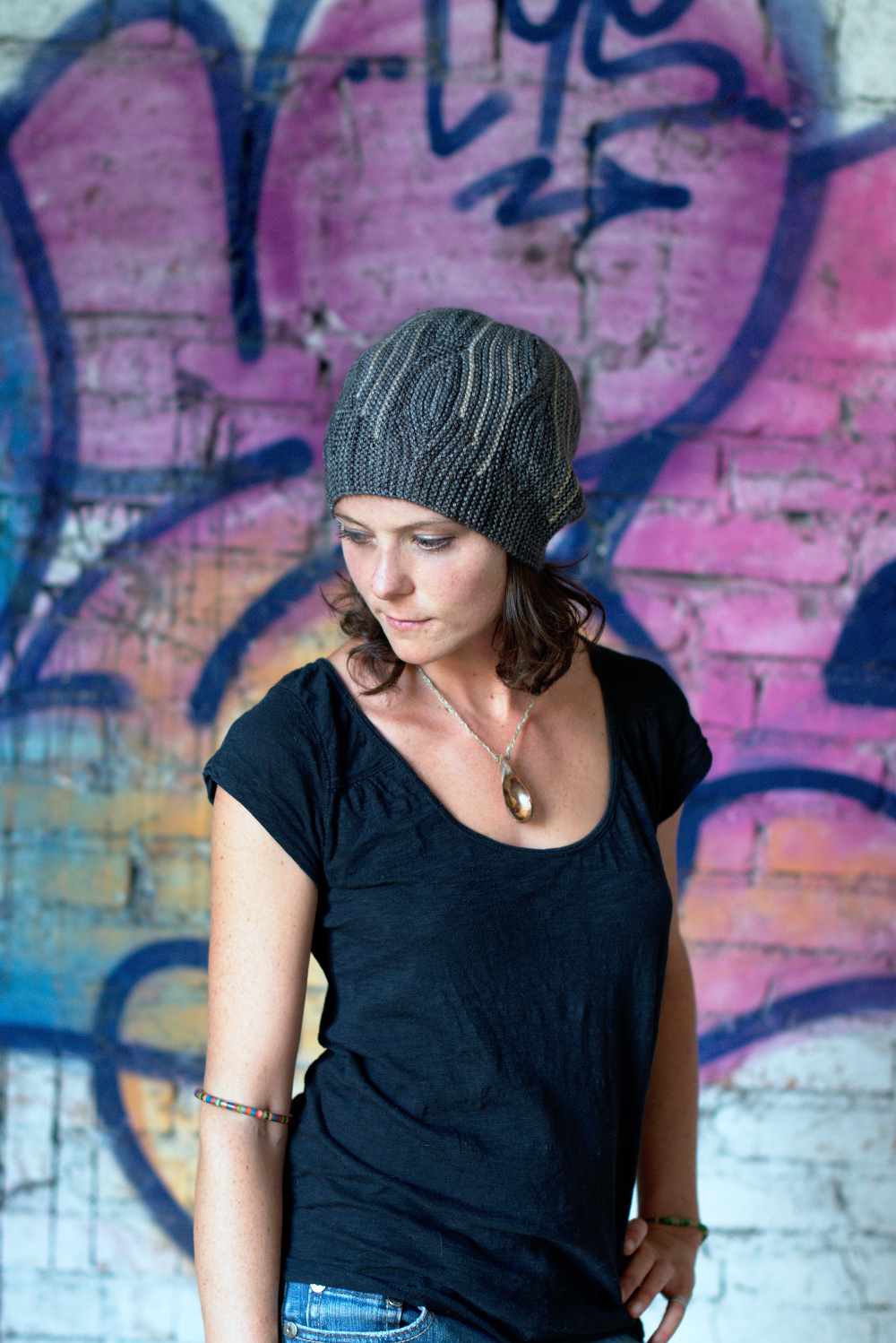 Opal sideways knit short row colourwork hand knitted Hat pattern