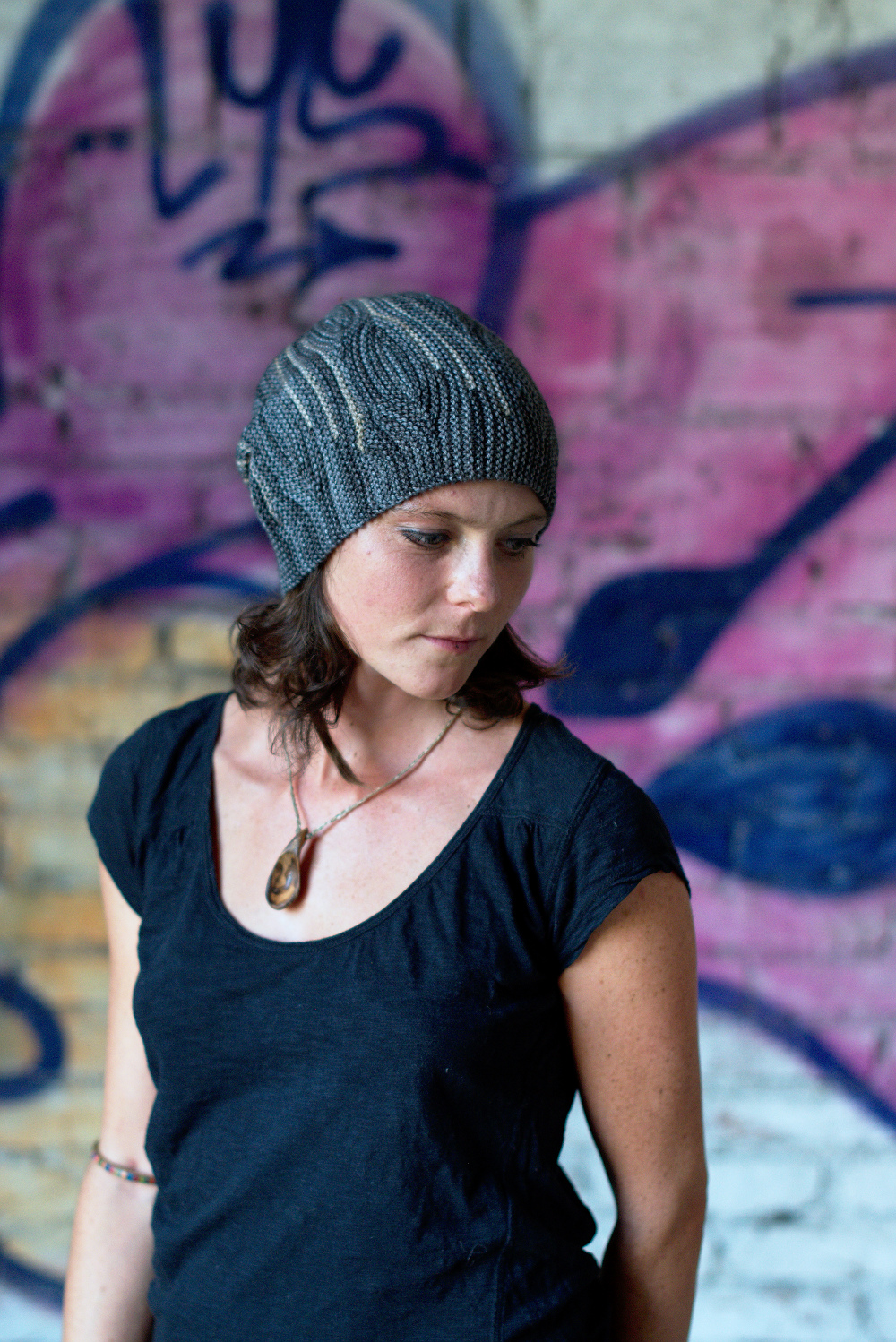 Opal sideways knit short row colourwork hand knitted Hat pattern