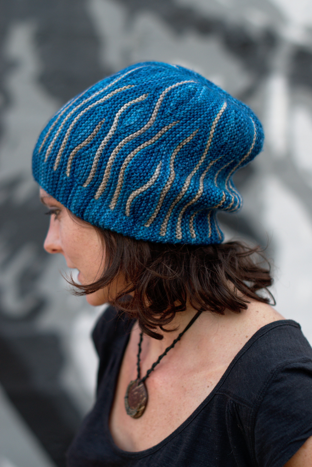 Katara sideways knit short row colourwork hand knitted Hat pattern