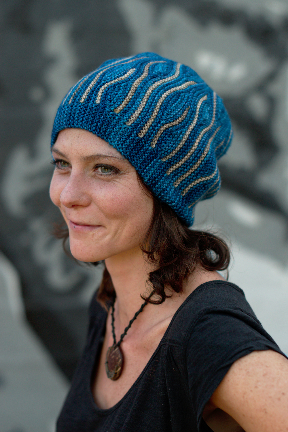 Katara sideways knit short row colourwork hand knitted Hat pattern