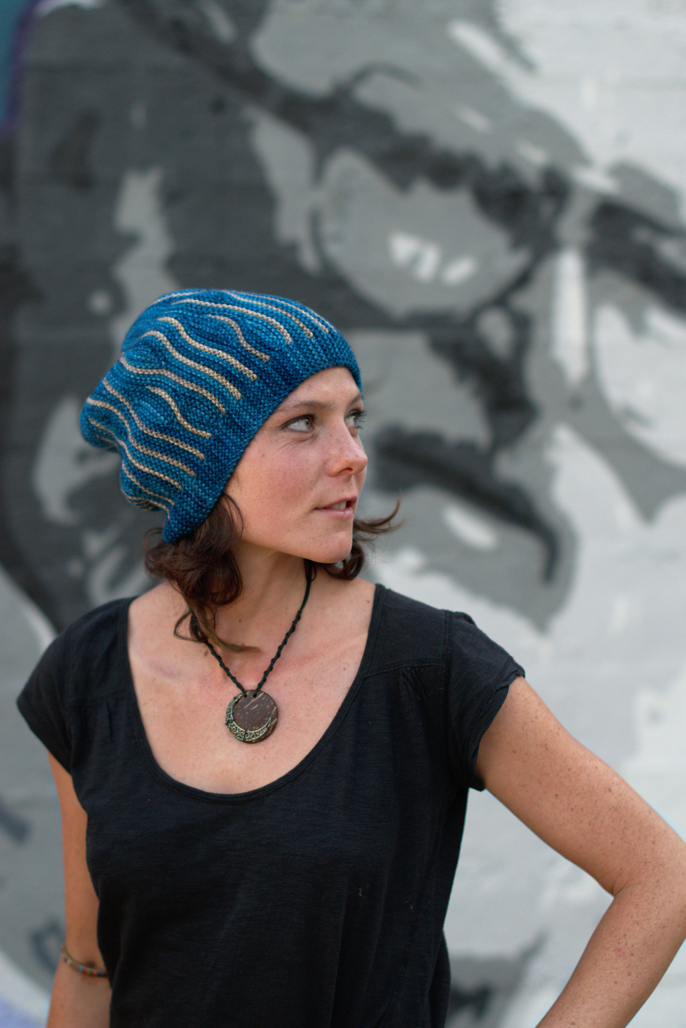 Katara sideways knit short row colourwork hand knitted Hat pattern