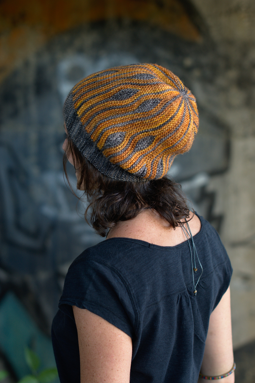 Korra sideways knit short row colourwork hand knitted Hat pattern
