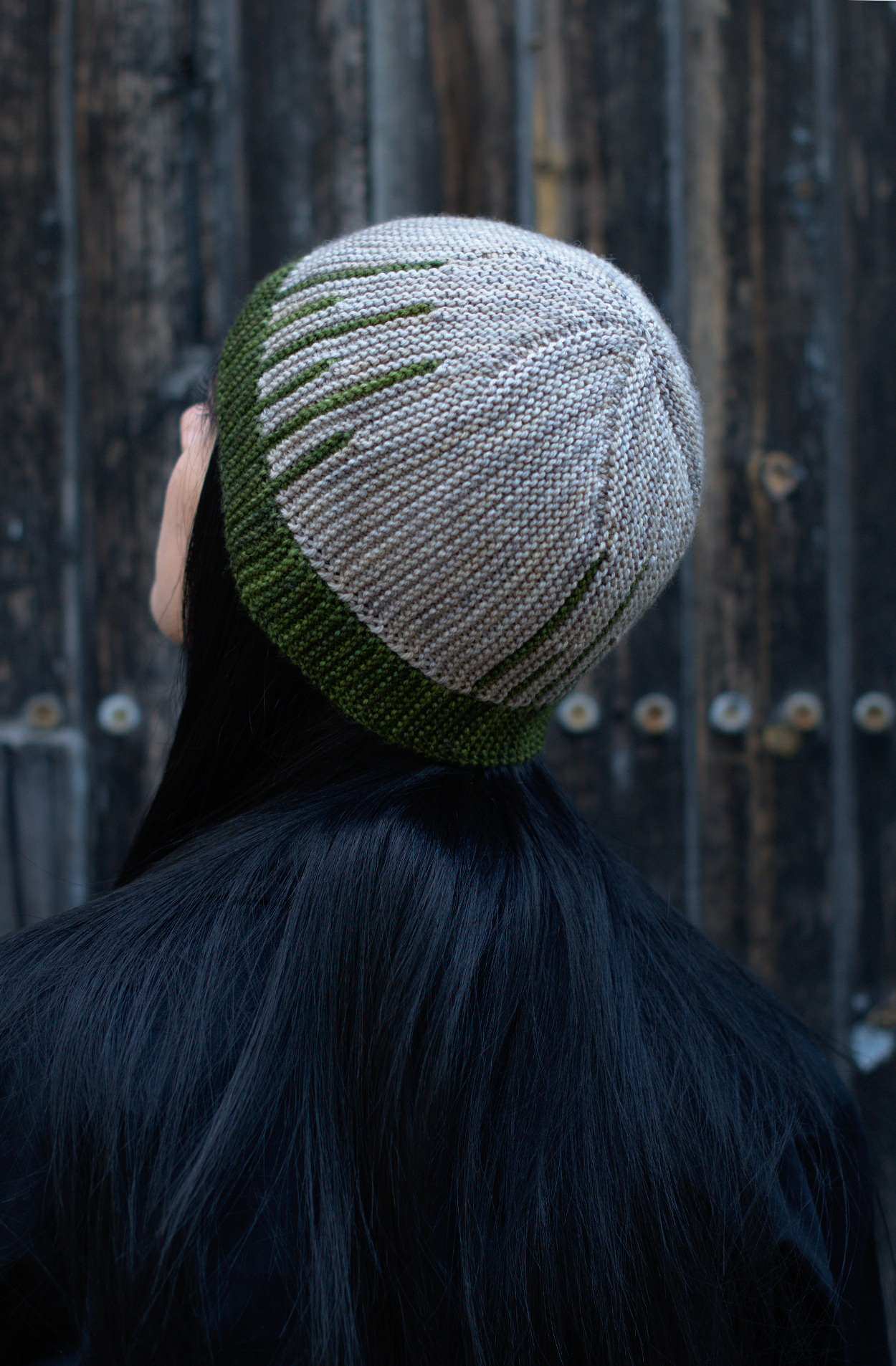 Parallelo sideways knit short row colourwork hand knitted Hat pattern
