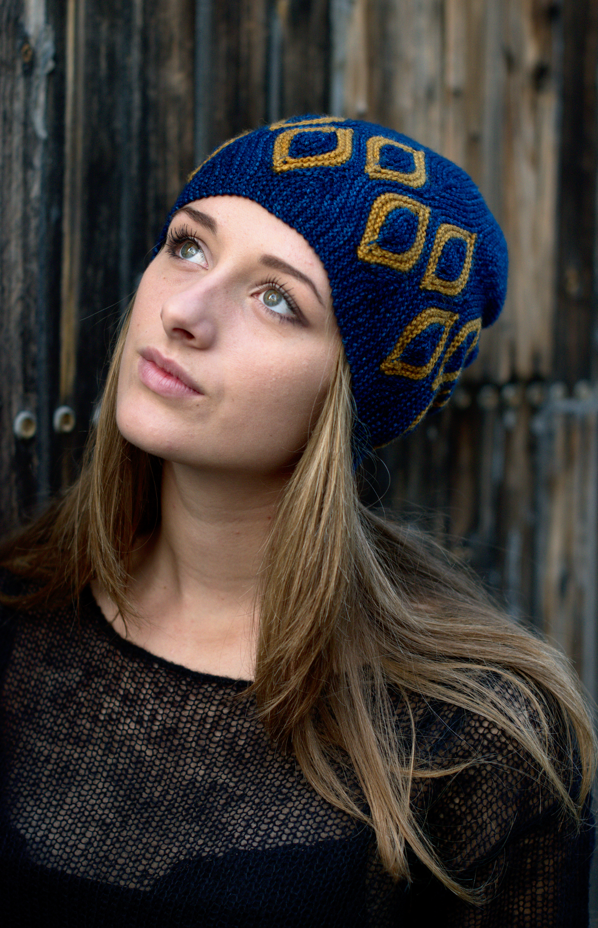 Scourie sideways knit short row colourwork Hat knitting pattern