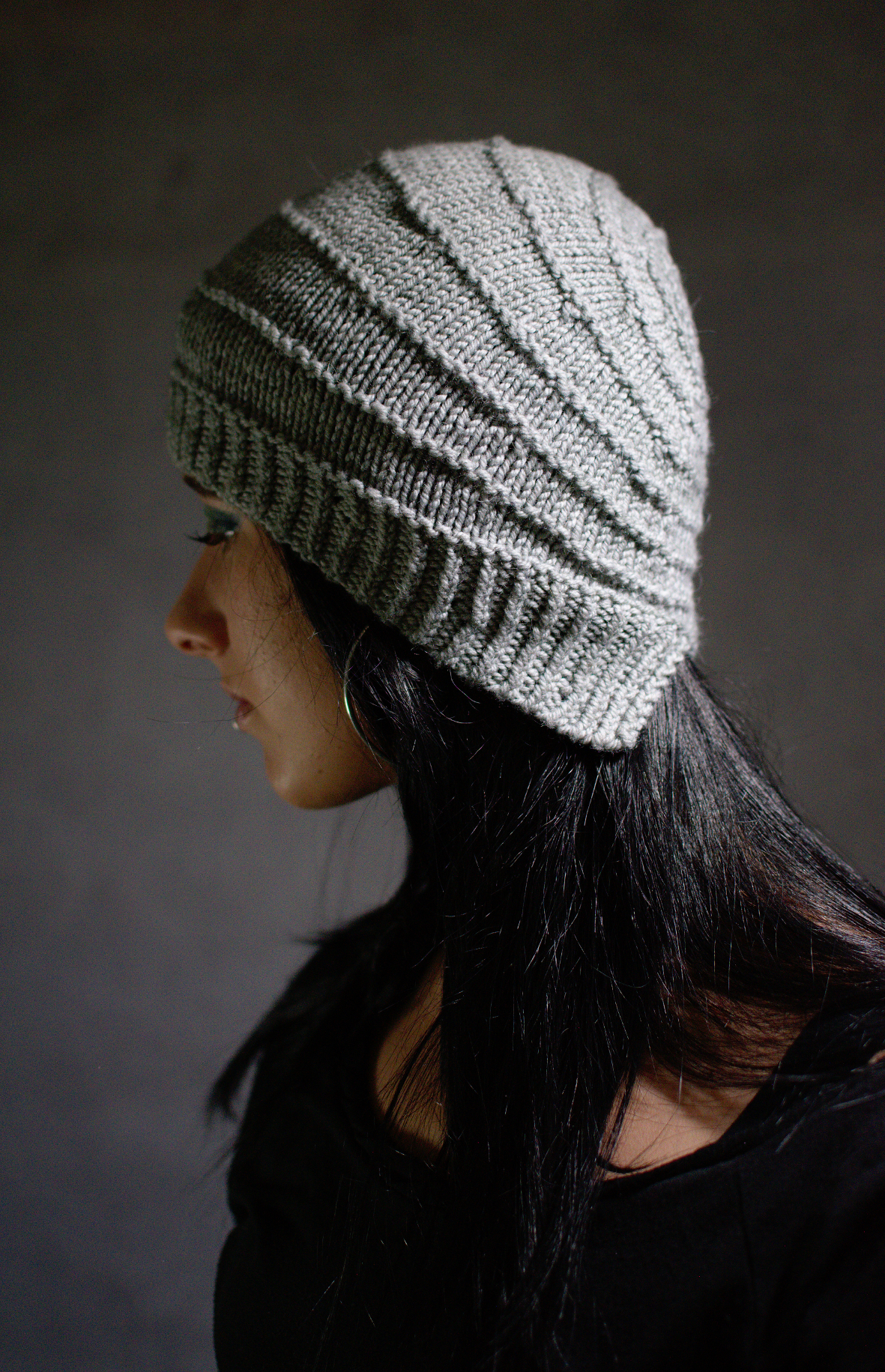 Wrapped hand knitting pattern for cloche style Hat