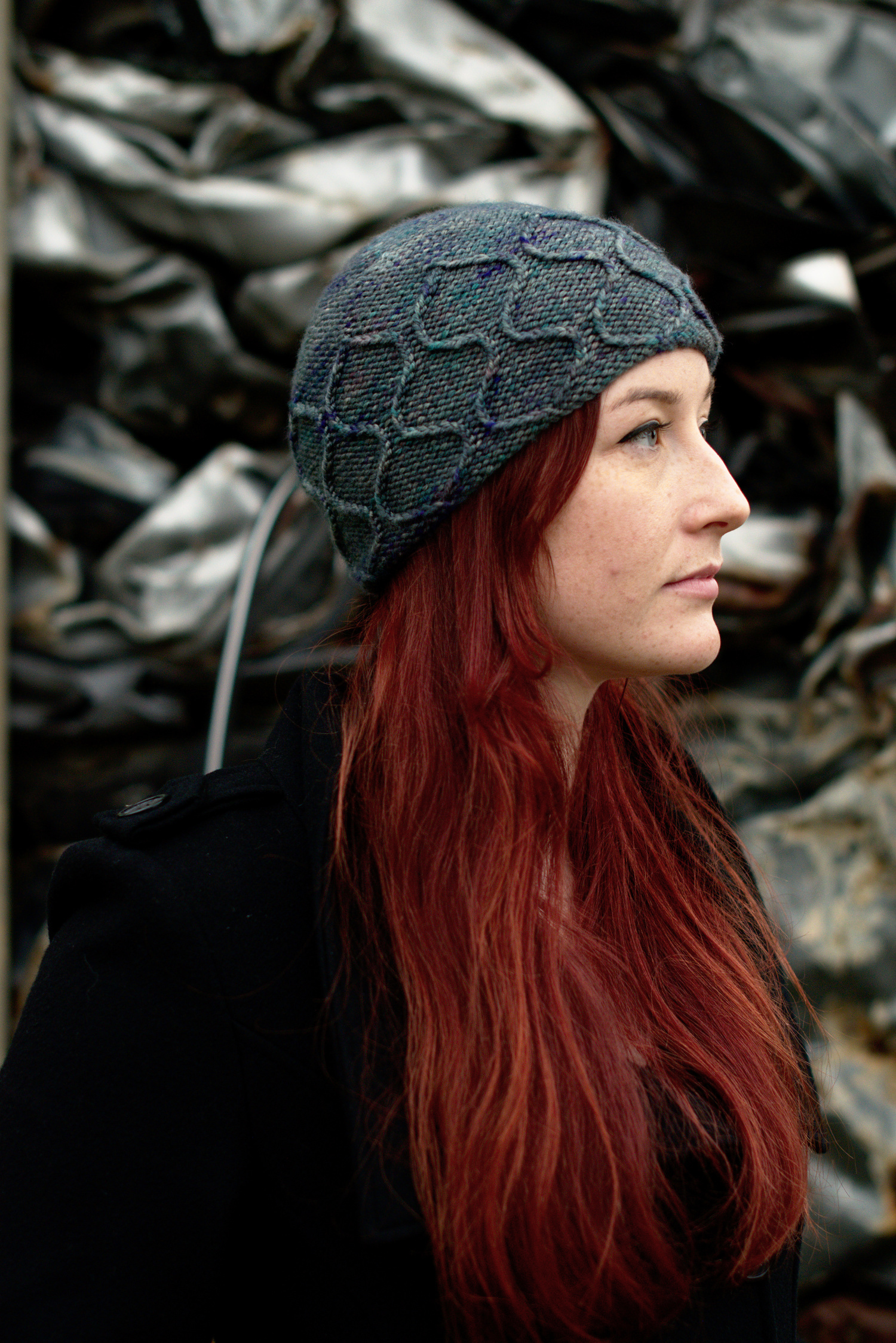 Filigree Beanie hand knitting pattern for an intricate Hat in worsted weight yarn