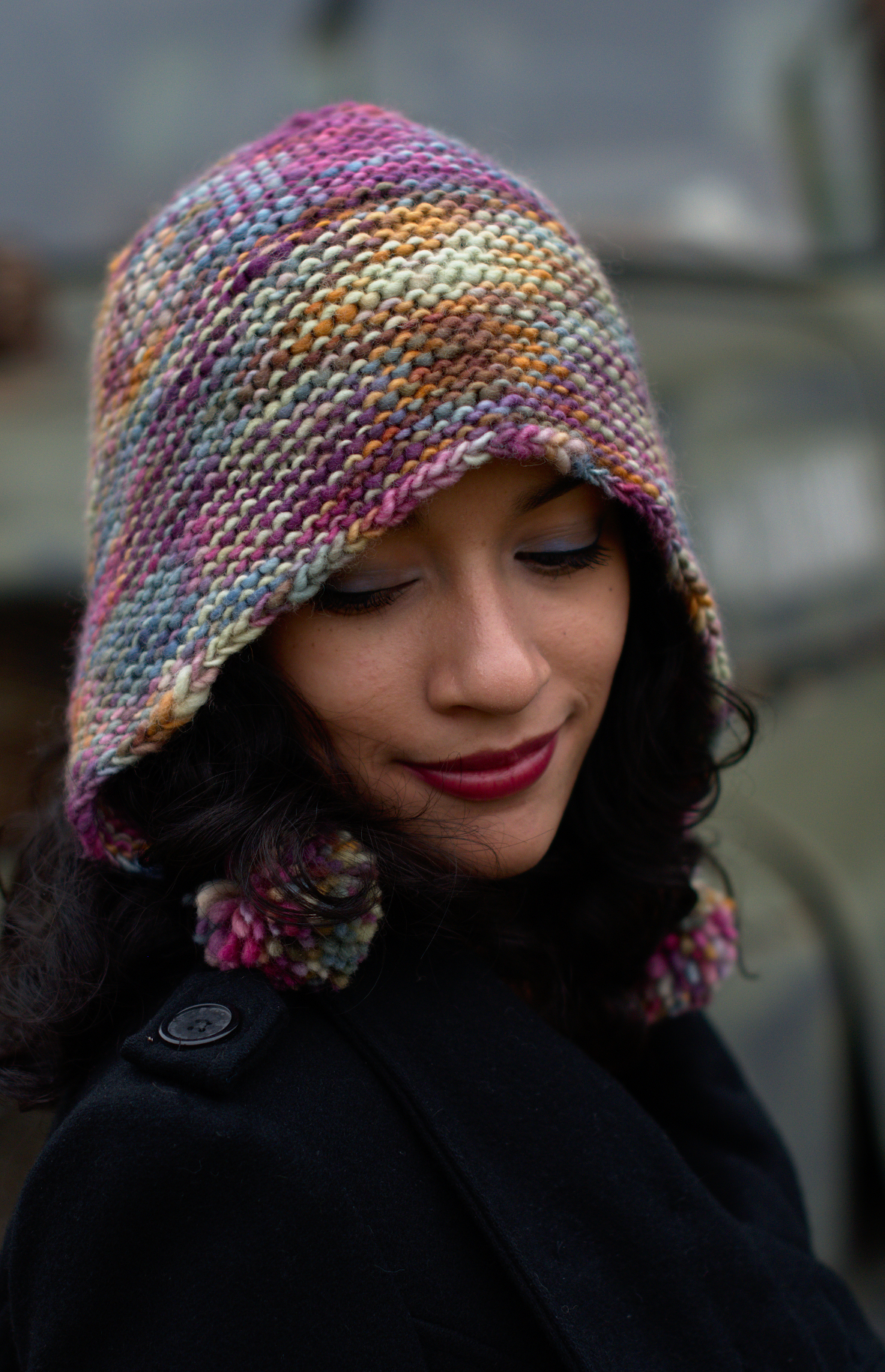 Angelica's Bonnet hand knit Hat pattern for a slouchy bonnet in chunky weight hand-dyed yarn