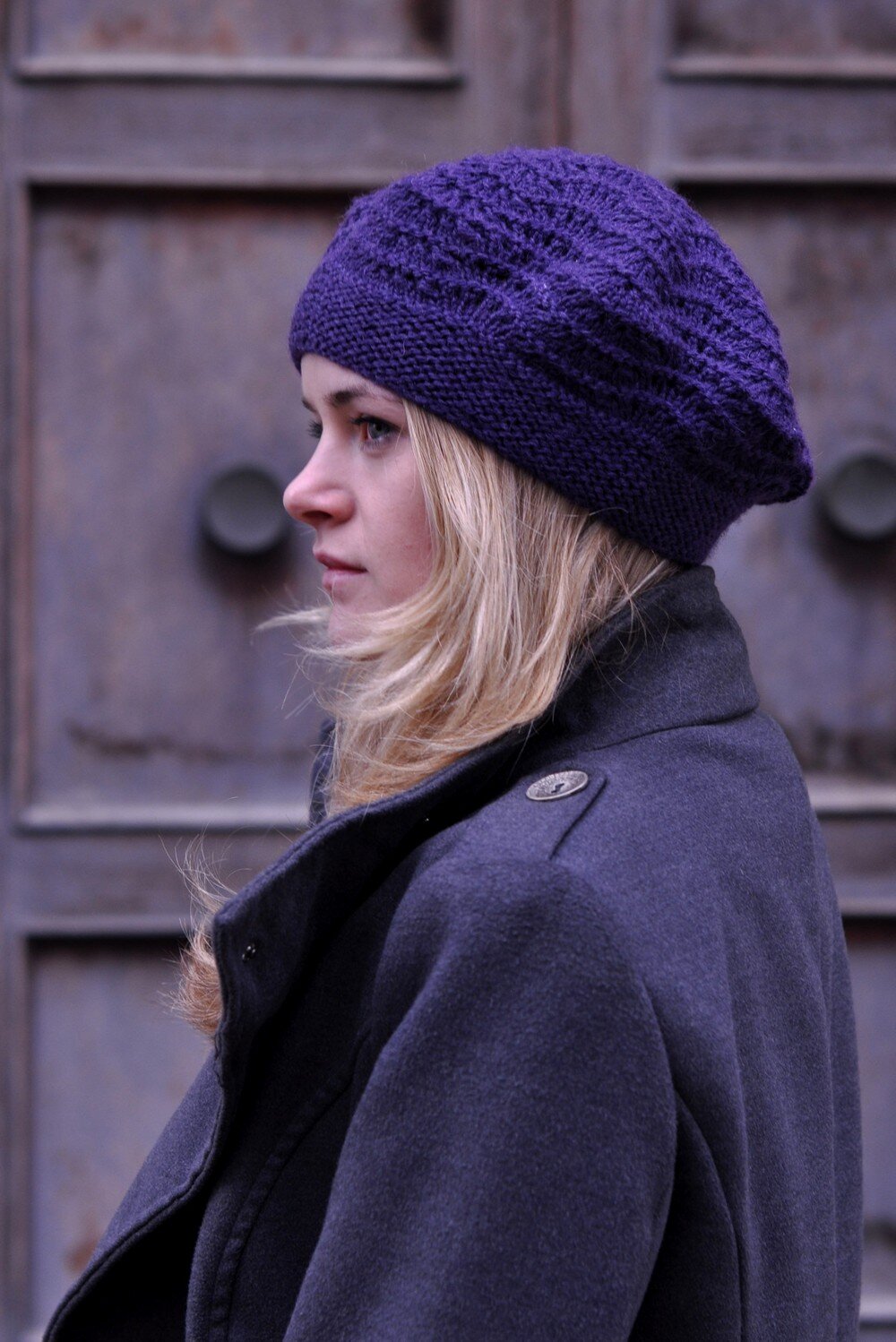 Mayrose hand knitting beret pattern for DK weight yarn