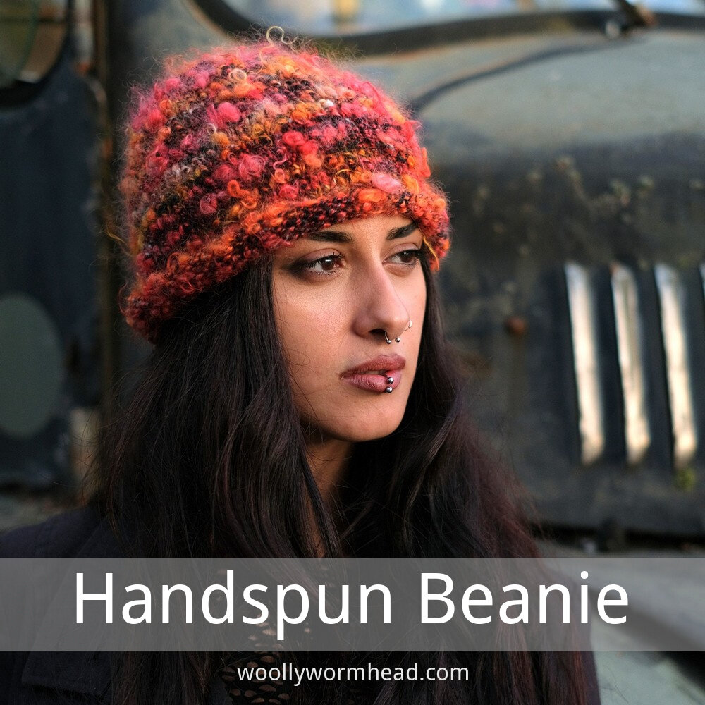 Handspun  Mohair Ladies Hat Handknit 