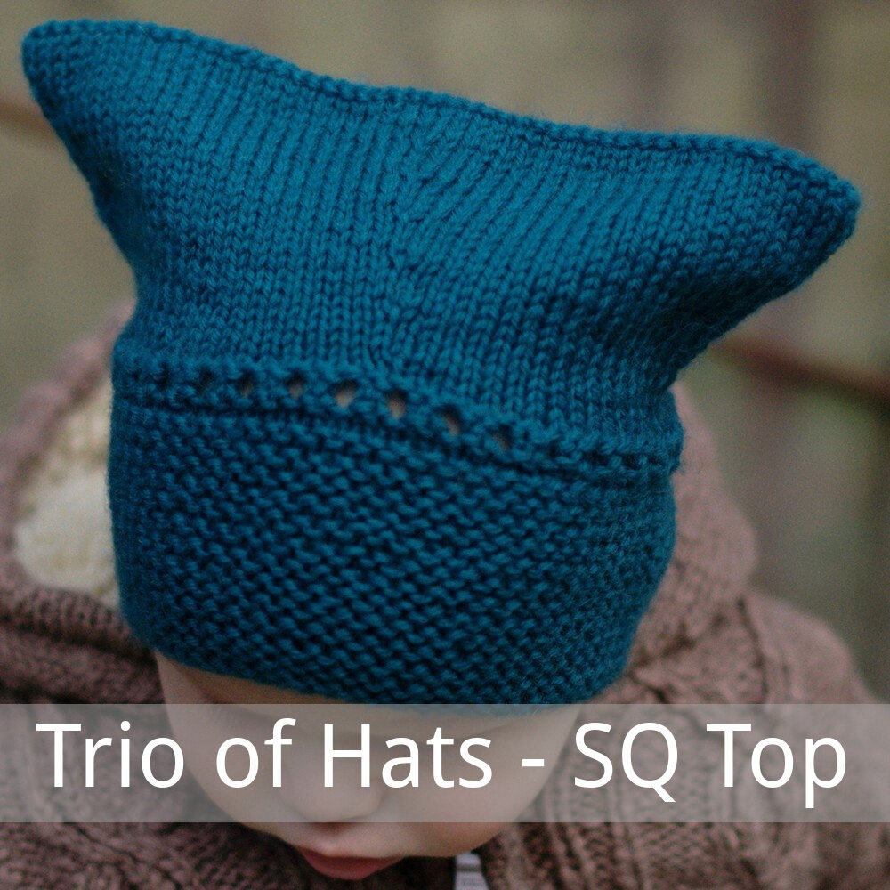 Trio of Hats free square top Hat knitting pattern
