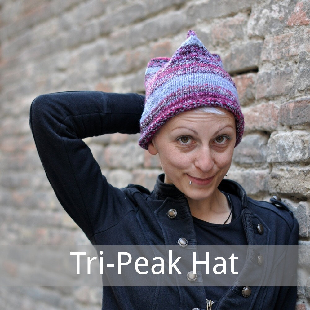 Tri-Peak Hat free knitting pattern
